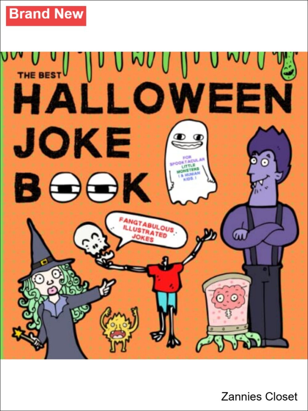 👻 Halloween Joke Book for Kids Ages 4-9 Illustrated Jokes & Riddles Paperback